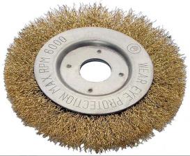 Корщетка-колесо 150х22мм (дисковая) латунированная (гофрированная) для УШМ (болгарки) USPEX 39066U