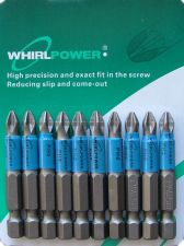 Биты PH2x70 мм магнитные 10 шт WhirlPower 43667 купить оптом в СПб