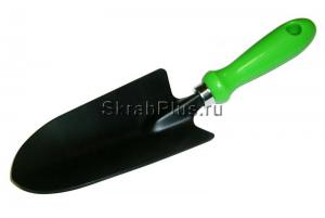 Совок садовый посадочный 270 мм ШИРОКИЙ HCS сталь тефлон пластиковая зеленая ручка SKRAB 28410 купить оптом и в розницу в СПб